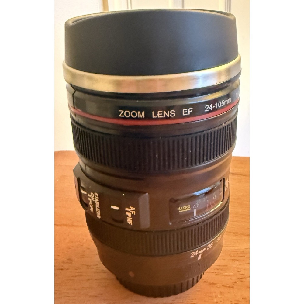Camera Lens Travel Coffee Cup Tumbler 24-105mm Photography Thermos Caniam Strata